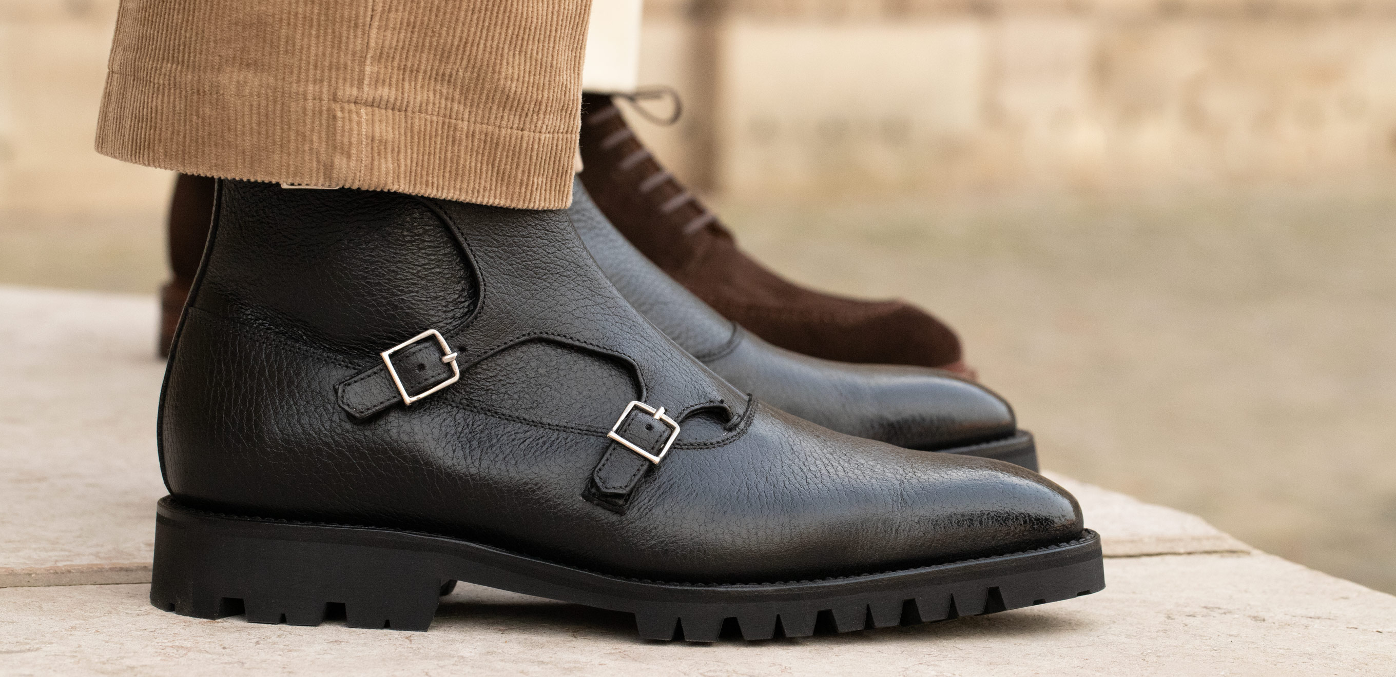 Soulier en Cuir Pour Homme - Chaussures de Luxe Noir Texture